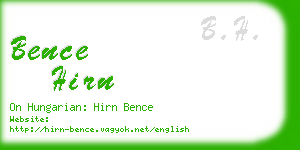 bence hirn business card